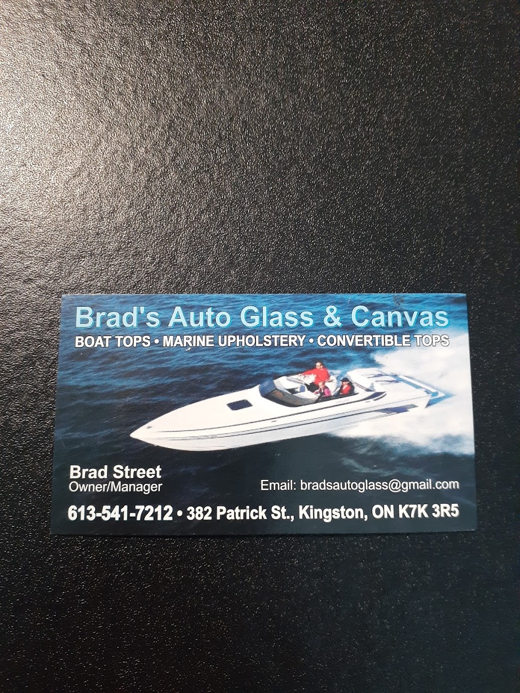 Brads Auto Glass & Canvas | 382 Patrick St, Kingston, ON K7K 3R5, Canada | Phone: (613) 541-7212