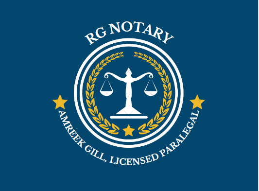 RG Notary | 384 Robert Parkinson Dr, Brampton, ON L7A 0C4, Canada | Phone: (647) 293-9771