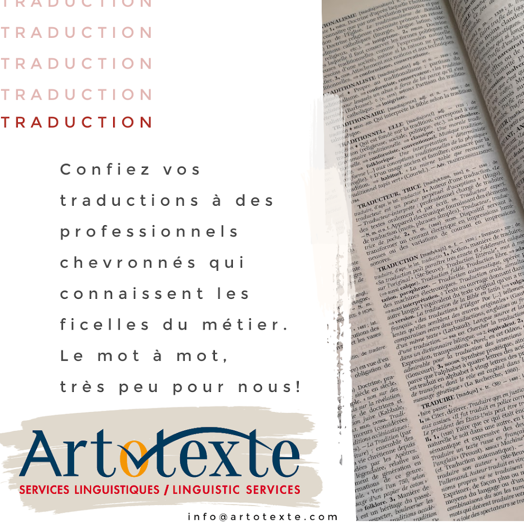 Artotexte Services linguistiques et adjointe virtuelle | 115 Rue du Rubis, Saint-Colomban, QC J5K 2W1, Canada | Phone: (450) 275-4874