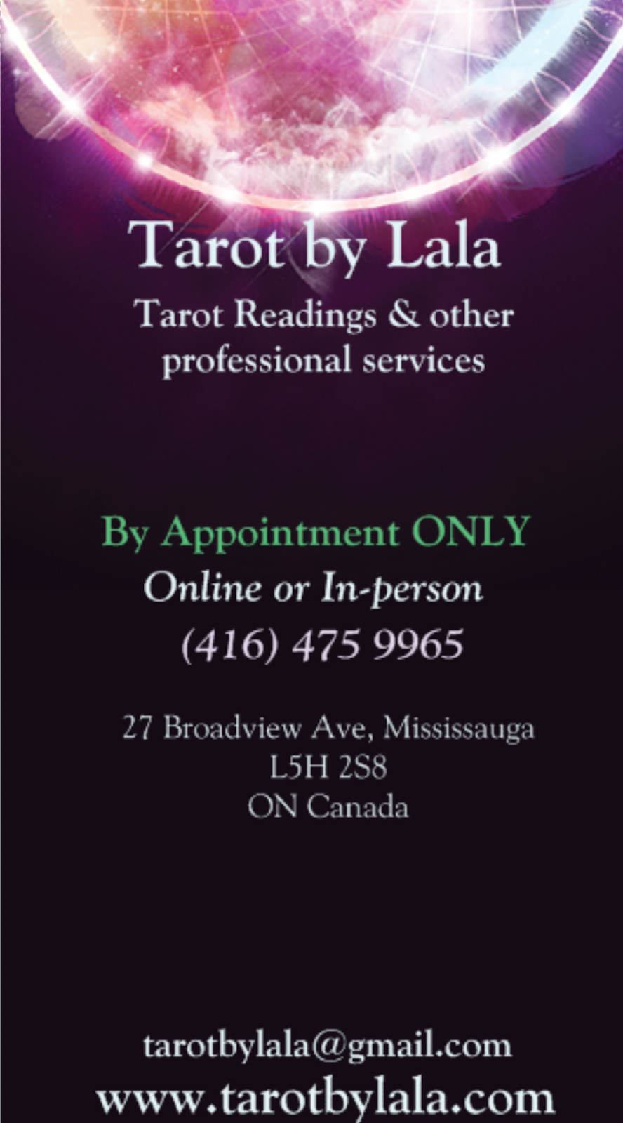 Tarot By Lala | 27 Broadview Ave, Mississauga, ON L5H 2S8, Canada | Phone: (416) 475-9965