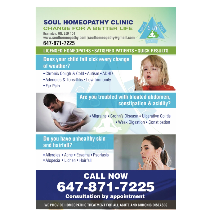 Soul Homeopathy Clinic | 7 Blue Spruce St, Brampton, ON L6R 1C4, Canada | Phone: (647) 871-7225