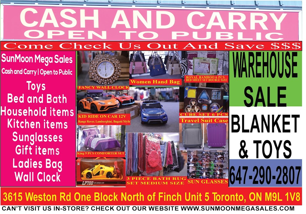 Sunmoon Mega Sales | 5-3615 Weston Rd, North York, ON M9L 1V8, Canada | Phone: (647) 748-6342