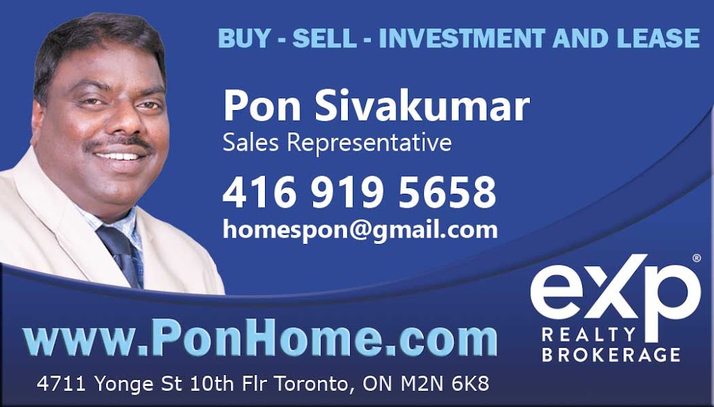 Pon Sivakumar | Verdi Rd, Richmond Hill, ON L4E 0T3, Canada | Phone: (416) 919-5658