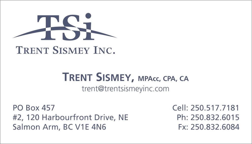 Trent Sismey Inc. | 751 Marine Park Dr, Salmon Arm, BC V1E 2W7, Canada | Phone: (250) 832-6015