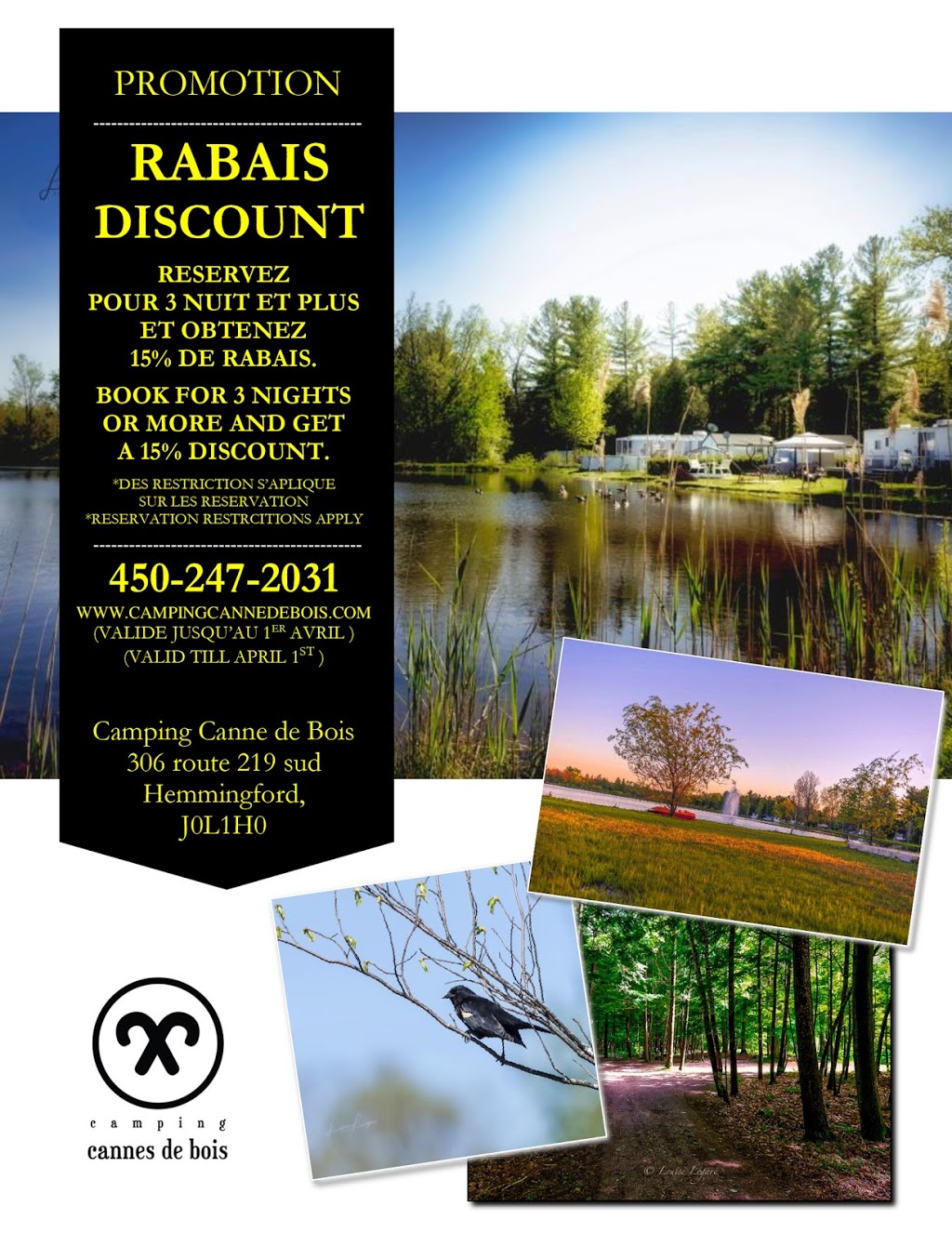 Camping Canne de Bois | 306 QC-219, Hemmingford, QC J0L 1H0, Canada | Phone: (450) 247-2031