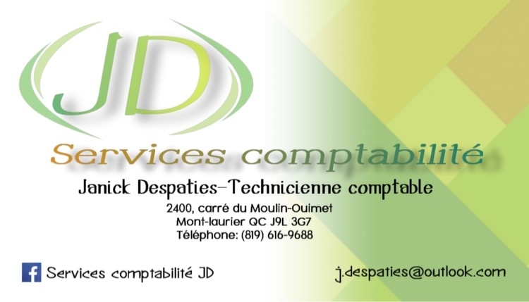 JD Services Comptabilité | 2400 Carrefour Du Moulin-Ouimet, Mont-Laurier, QC J9L 3G7, Canada | Phone: (819) 616-9688