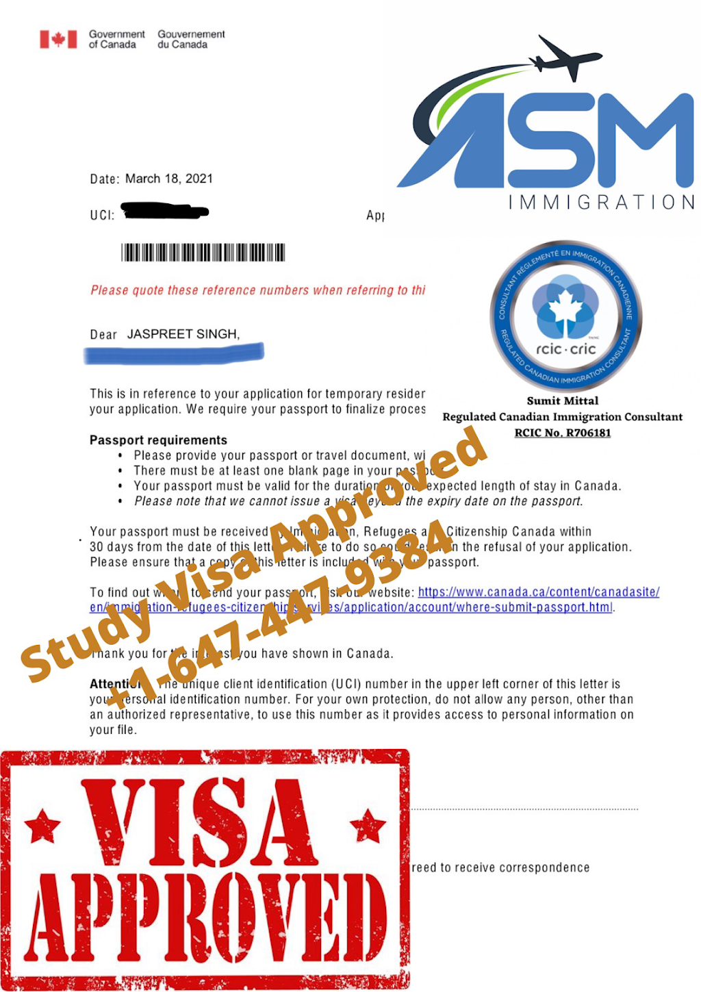 ASM Immigration Services | 318 Painted Post Dr A, Scarborough, ON M1G 2M3, Canada | Phone: (647) 447-9384
