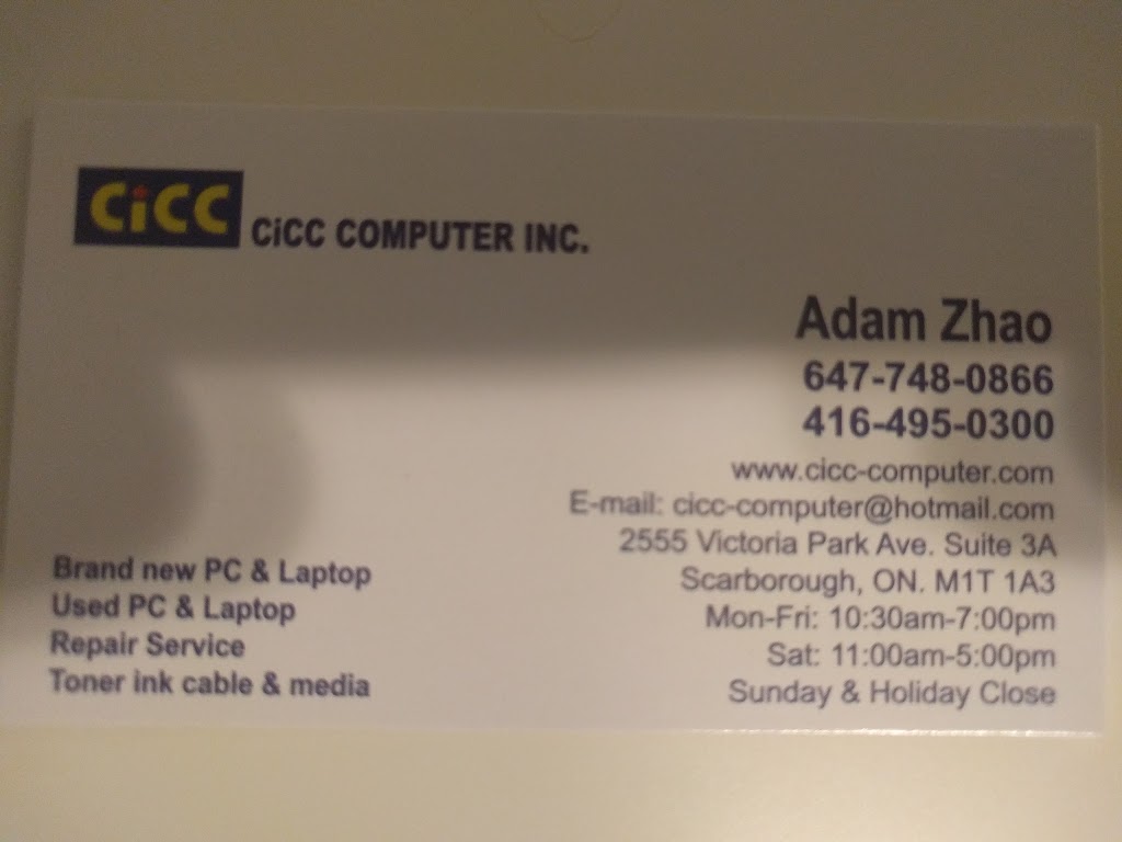 CICC Computer | 2190 Warden Ave unit G7a, Scarborough, ON M1T 1V6, Canada | Phone: (416) 495-0300