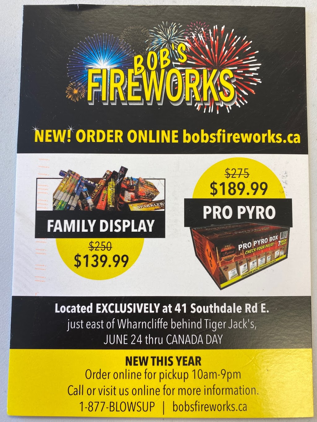 Bobs Fireworks | 41 Southdale Rd E, London, ON N6C 4X5, Canada | Phone: (519) 433-7190