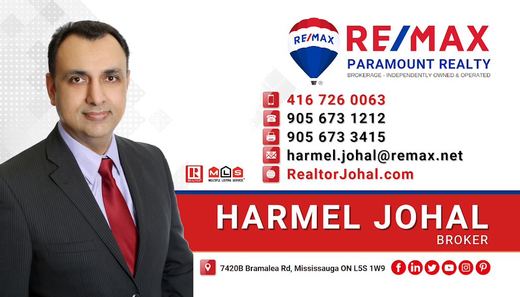 HARMEL JOHAL, REALTOR® | 7420 B Bramalea Rd, Mississauga, ON L5S 1W9, Canada | Phone: (416) 726-0063