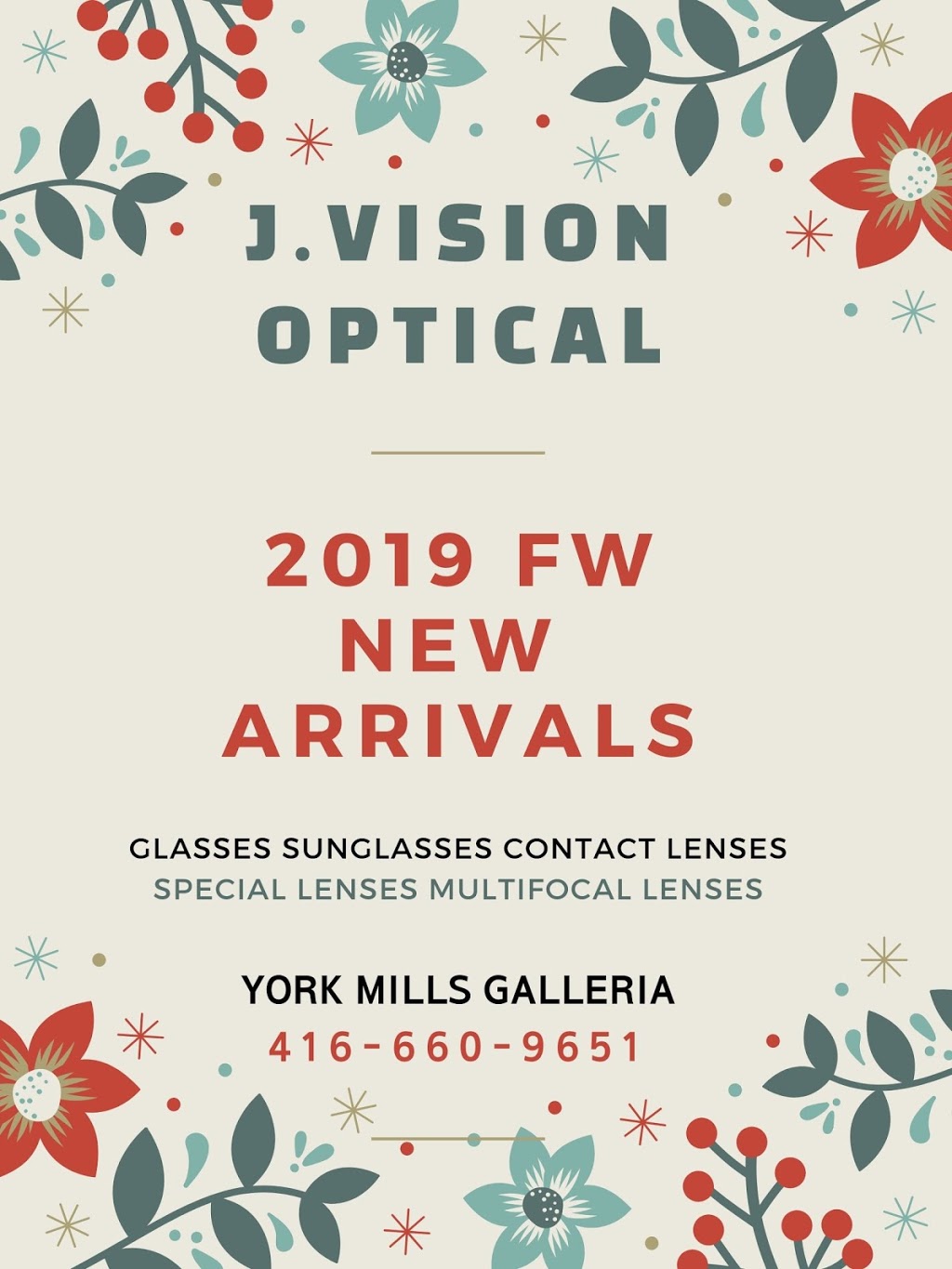 J. Vision Optical 제이비전 안경원 by appointment only until further not | 865 York Mills Rd, North York, ON M3B 1Y6, Canada | Phone: (416) 660-9651