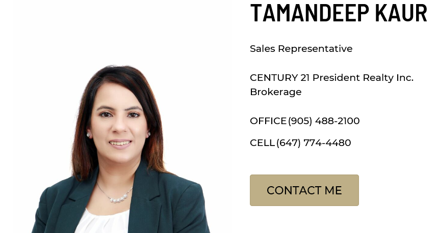 Tamandeep Realtor | Maritime Ontario Blvd, Brampton, ON L6T 5M4, Canada | Phone: (647) 774-4480