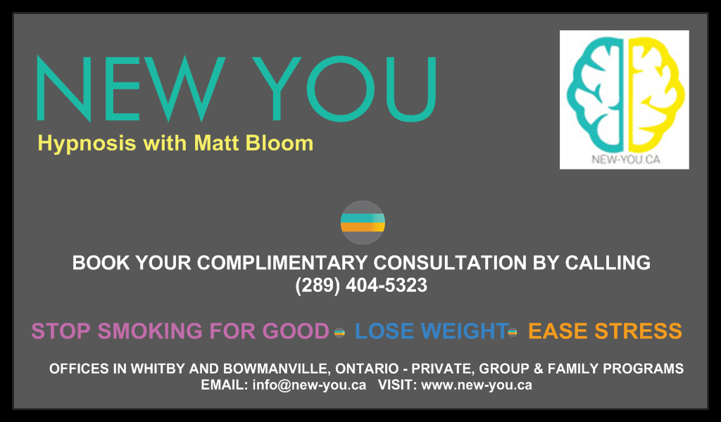 NEW YOU Hypnosis with Matt Bloom | 540 Dundas St E, Whitby, ON L1N 2J4, Canada | Phone: (289) 404-5323