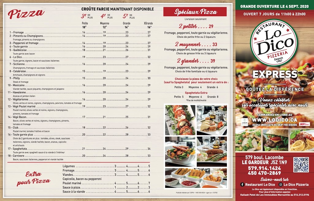 Lo Dico Express Pizzeria | 579B Boulevard Lacombe, Repentigny, QC J5Z 1N9, Canada | Phone: (450) 470-2869