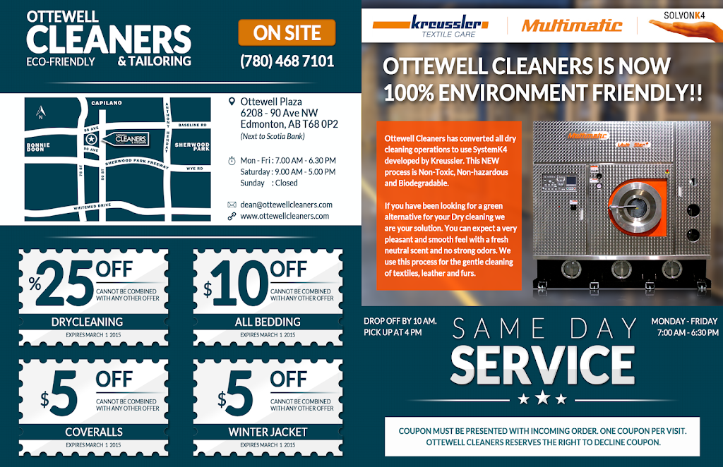 Ottewell Drycleaners & Tailoring | 6208 90 Ave NW, Edmonton, AB T6B 0P2, Canada | Phone: (780) 468-7101