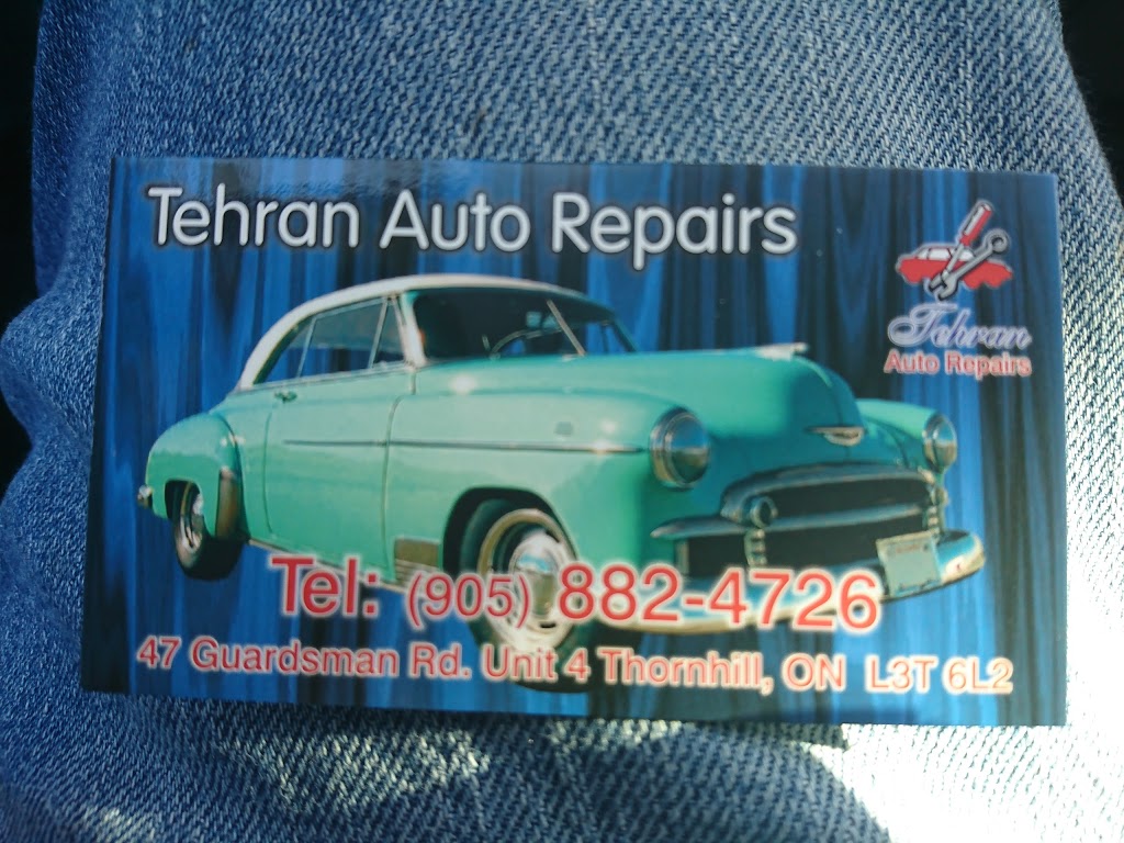 Tehran Auto Repairs | 47 Guardsman Rd unit 4, Thornhill, ON L3T 6L2, Canada | Phone: (905) 882-4726