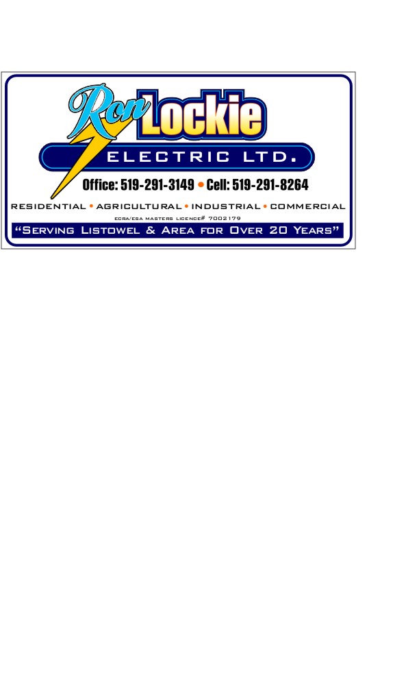 Ron Lockie Electric Ltd | 316 Victoria Ave N, Listowel, ON N4W 1T2, Canada | Phone: (519) 291-8264