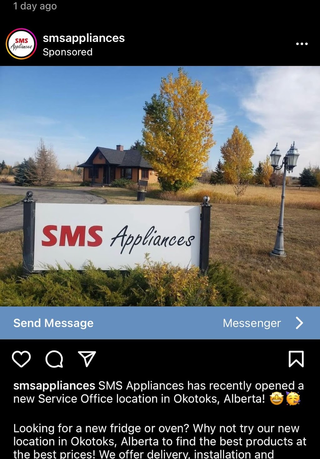 SMS Appliances Okotoks | 322220 12 St E, De Winton, AB T0L 0X0, Canada | Phone: (403) 540-2738