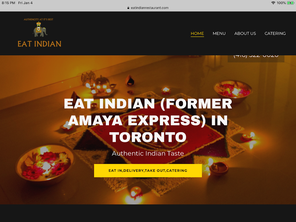 Eat Indian (formar amaya express) | back door, 1701 Bayview Ave, East York, ON M4G 3C1, Canada | Phone: (416) 322-0020