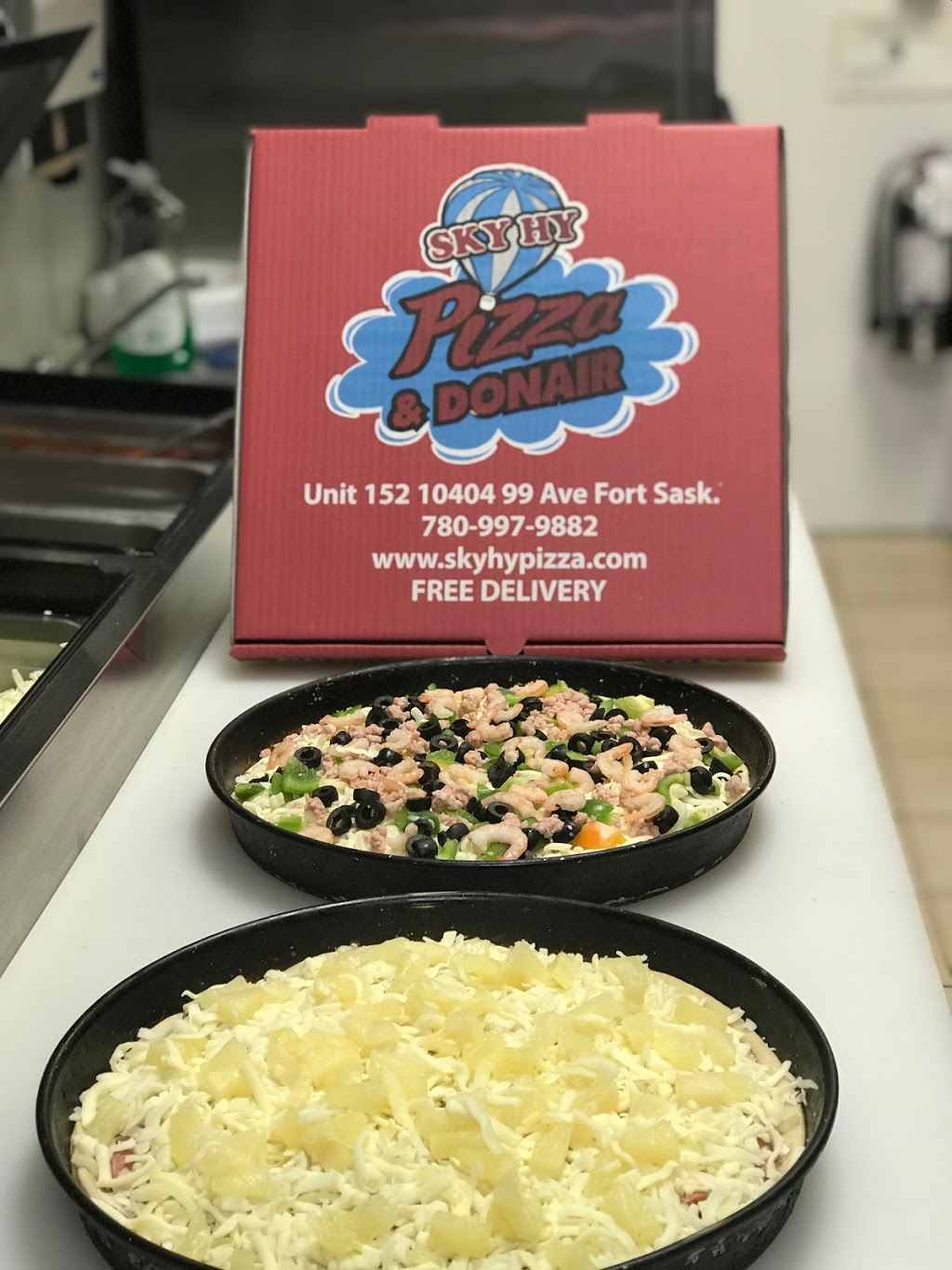 Sky Hy Pizza & Donair | 10404 99 Ave, Fort Saskatchewan, AB T8L 3W2, Canada | Phone: (780) 997-9882