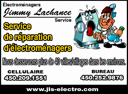 Électroménager Jimmy Lachance Service S.E.N.C | 16440 Av. Saint-Louis, Saint-Hyacinthe, QC J2T 3E8, Canada | Phone: (450) 252-9876