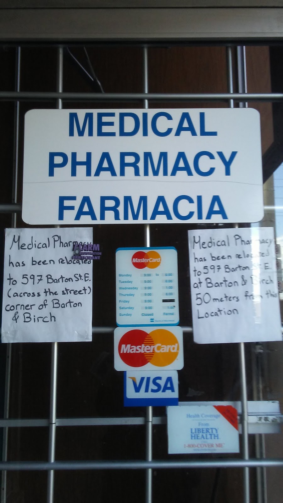 Medical Pharmacy/Farmacia | 597 Barton St E, Hamilton, ON L8L 2Z6, Canada | Phone: (905) 527-2930