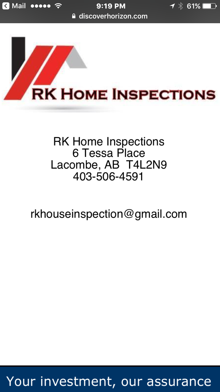 RK Home Inspections | 6 Tessa Pl, Lacombe, AB T4L 2N9, Canada | Phone: (403) 506-4591