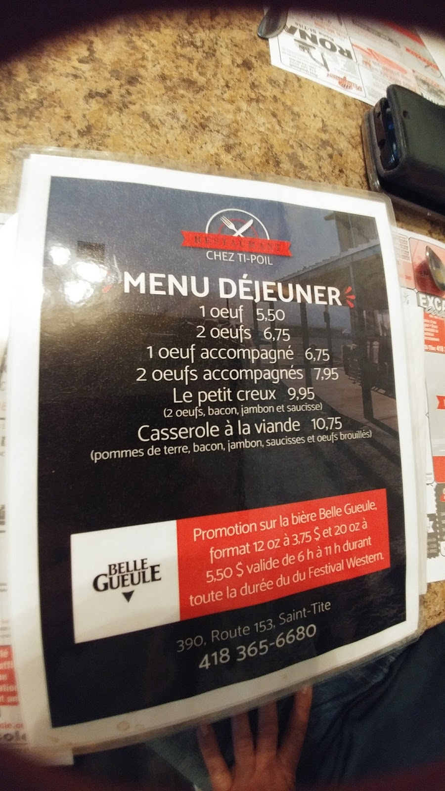 Restaurant Chez Ti-Poil | 392 Rte 153, Saint-Tite, QC G0X 3H0, Canada | Phone: (418) 365-6680