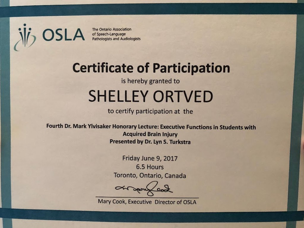 Shelley Ortved, Speech Pathologist | 83 Braemar Avenue, Toronto, ON M5P 2L3, Canada | Phone: (416) 488-0988