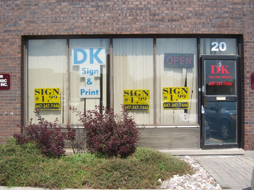 DK Sign and Print Inc | 31 Progress Ave unit 20, Scarborough, ON M1P 4S6, Canada | Phone: (647) 347-7446