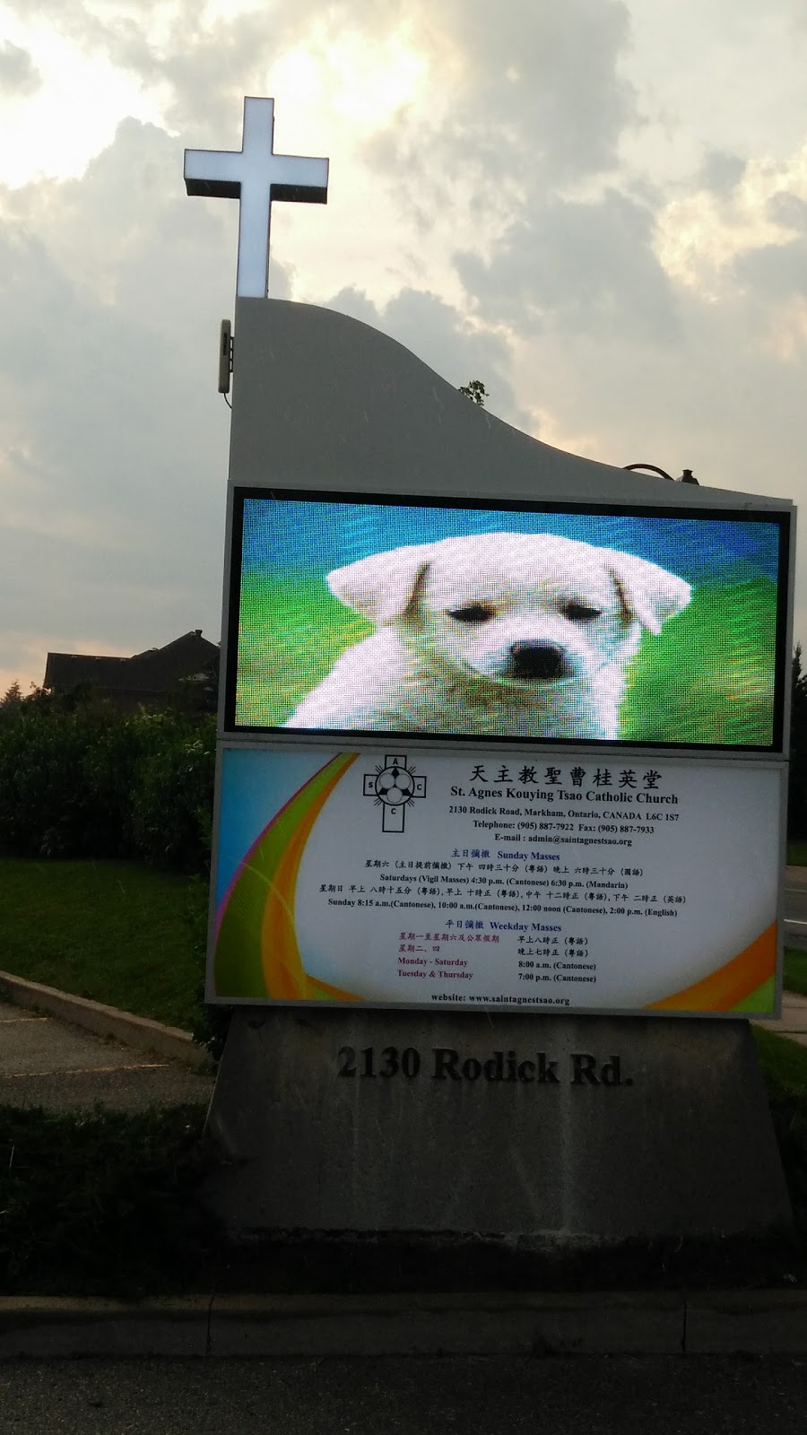 Saint Agnes Kouying Tsao Catholic Church | 2130 Rodick Rd, Markham, ON L6C 1S7, Canada | Phone: (905) 887-7922