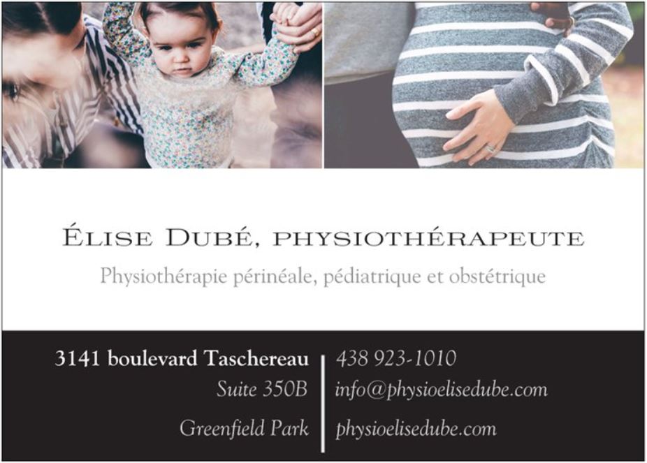 Physiothérapie Élise Dubé | 3141 Boulevard Taschereau, Greenfield Park, QC J4V 2H2, Canada | Phone: (438) 923-1010