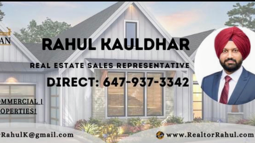 Rahul Kauldhar Real Estate Services | 2896 Slough St Unit-1AA, Mississauga, ON L4T 1G3, Canada | Phone: (647) 937-3342