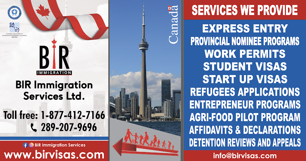 BIR IMMIGRATION SERVICES LTD | 20 Maritime Ontario Blvd #205, Brampton, ON L6S 0E7, Canada | Phone: (289) 207-9696