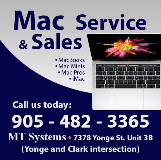 Computer Sales and Repair Centre: MT Systems | 7378 Yonge St #3b, Thornhill, ON L4J 8J1, Canada | Phone: (905) 482-3365