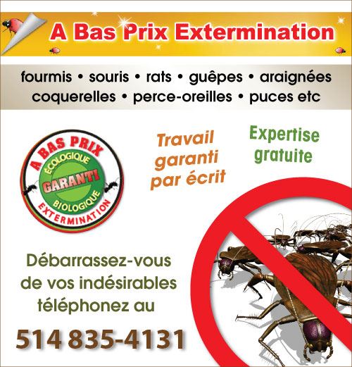 A Bas Prix Extermination Repentigny | 142 Rue Sinclair, Repentigny, QC J5Y 2E5, Canada | Phone: (450) 654-2700