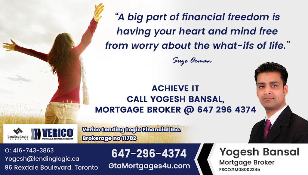 Mortgage Broker Yogesh Bansal | 1 Queensgate Blvd, Bolton, ON L7E 2X7, Canada | Phone: (647) 296-4374