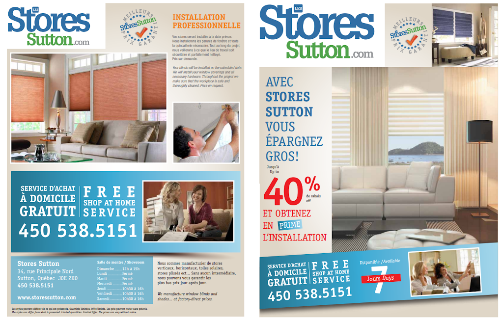 Stores Sutton | 34 Rue Principale N, Sutton, QC J0E 2K0, Canada | Phone: (450) 538-5151