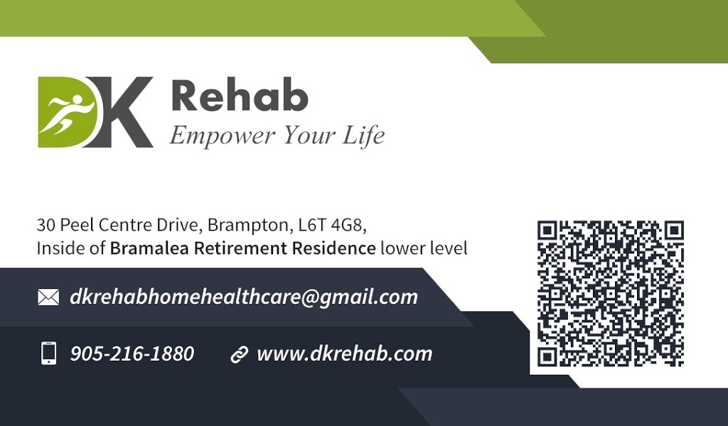 DK REHAB PHYSIOTHERAPY | Lower Level in Bramalea Retirement Residence, 30 Peel Centre Dr, Brampton, ON L6T 4G8, Canada | Phone: (905) 216-1880