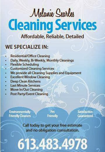 Melanie Searles Cleaning Services | 77 Manitou Crescent W Unit 1, Amherstview, ON K7N 1B9, Canada | Phone: (613) 483-4978