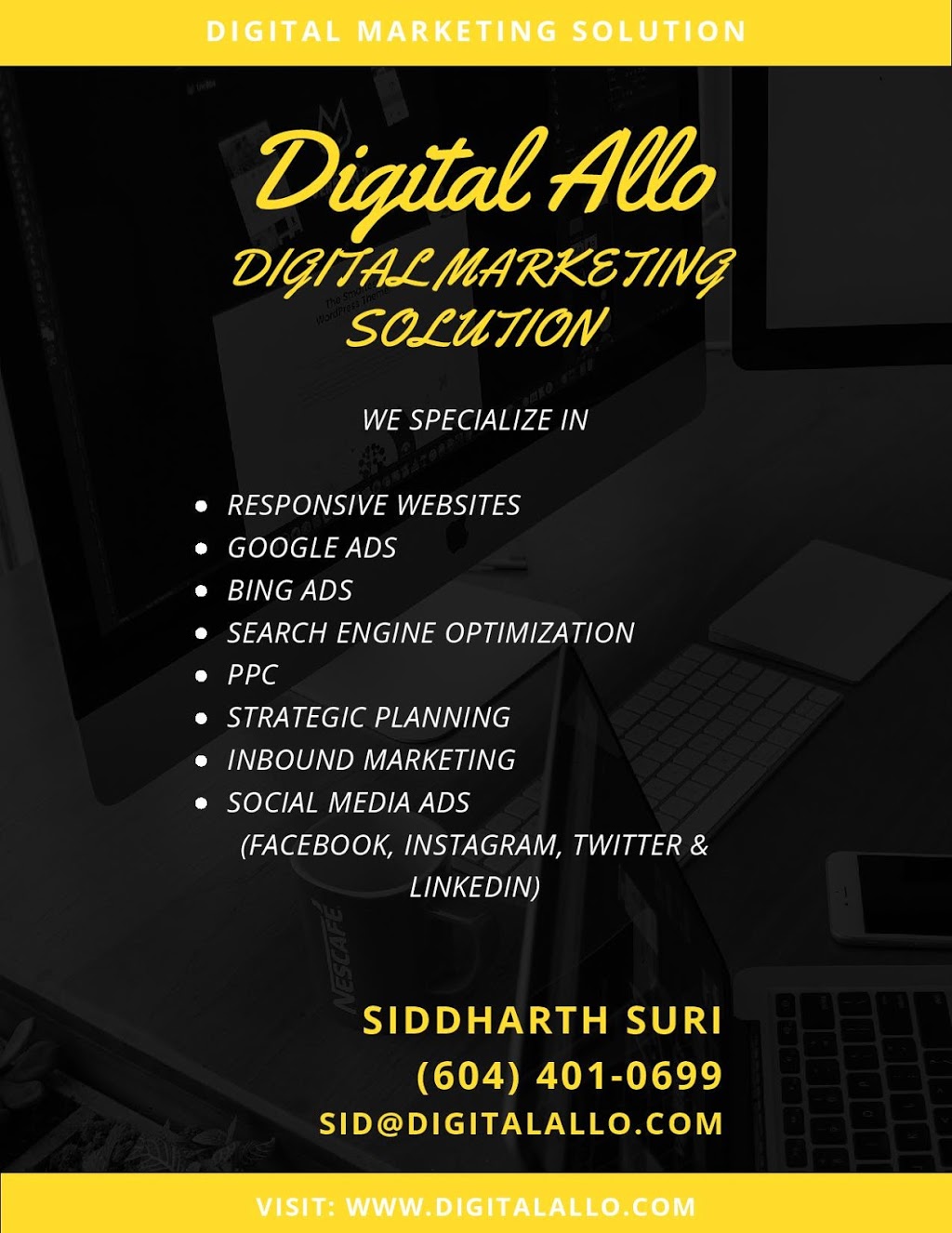 Digital Allo Marketing Services Ltd. | 8193 144 St, Surrey, BC V3W 5T3, Canada | Phone: (778) 723-1628