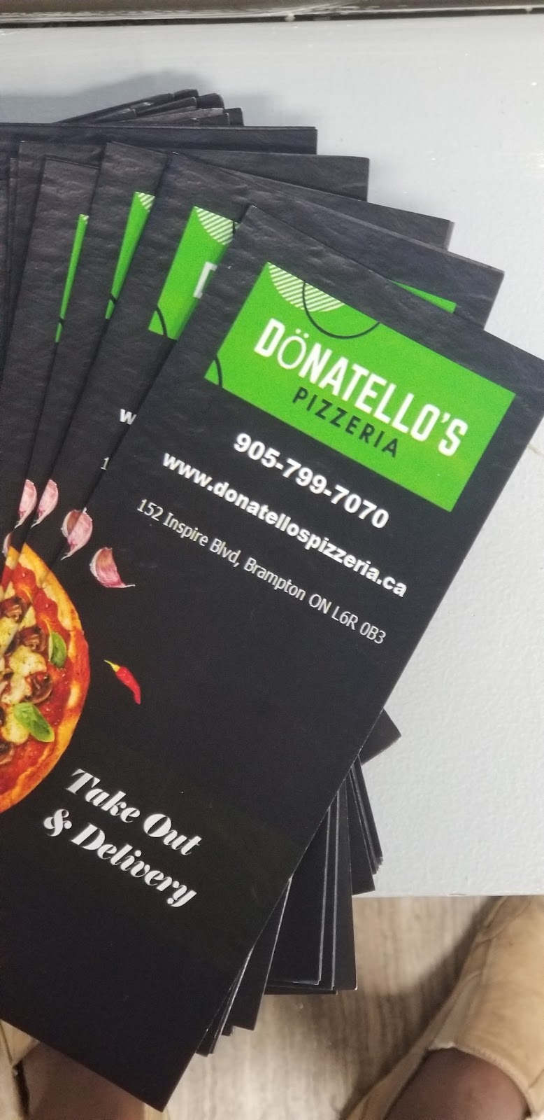 DONATELLOS PIZZERIA | 152 Inspire Blvd unit 2, Brampton, ON L6R 3X7, Canada | Phone: (905) 799-7070