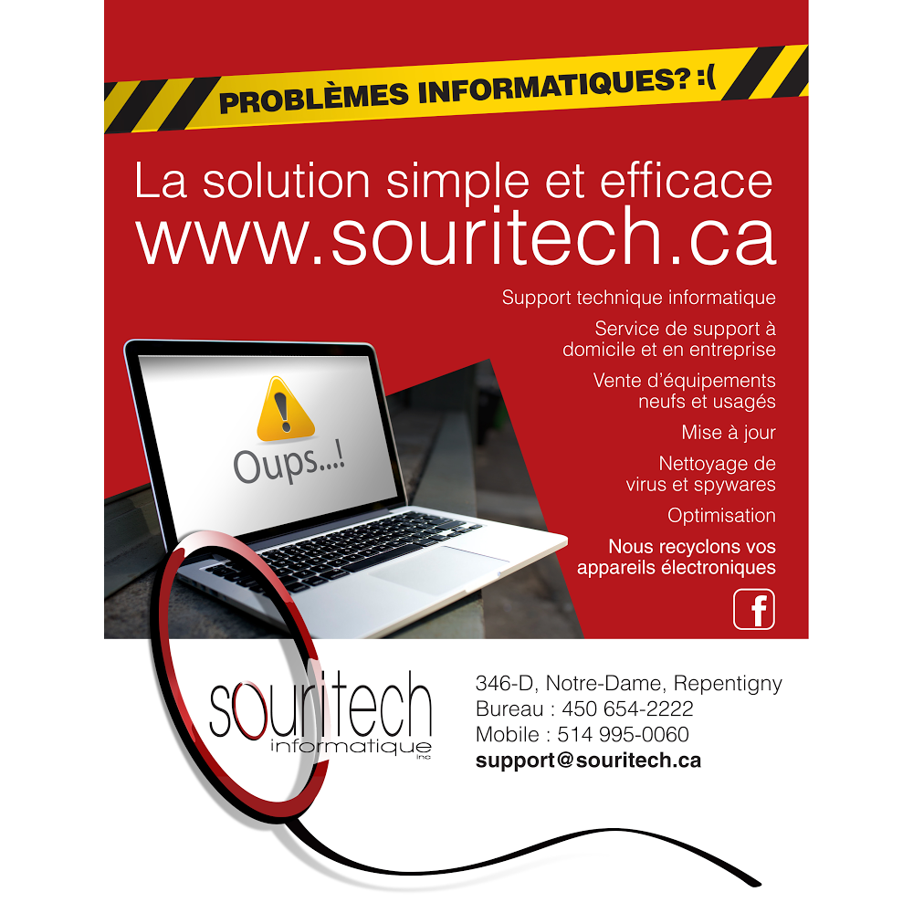 Souritech Informatique | 346-D Rue Notre-Dame, Repentigny, QC J6A 2S5, Canada | Phone: (450) 654-2222