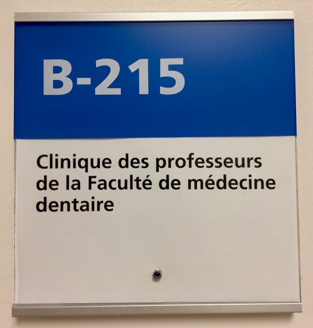 Clinique des professeurs de la Faculté de médecine dentaire | Clinique des professeurs, Faculté de médecine dentaire Local B-215, Pavillon Roger-Gaudry C.P. 6128, Succ. Centre-Ville, Montreal, QC H3C 3J7, Canada | Phone: (514) 343-6075