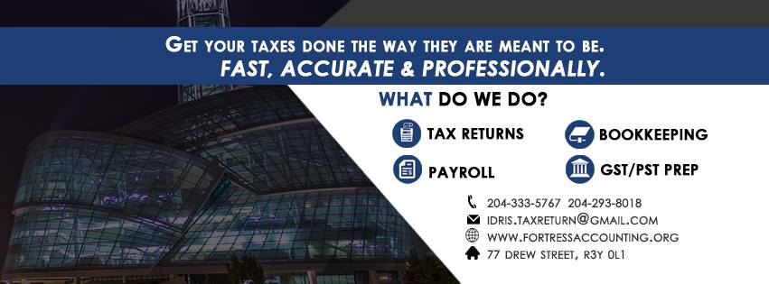 Fortress Accounting and Tax | 77 Drew St, Winnipeg, MB R3Y 0L1, Canada | Phone: (431) 777-8297