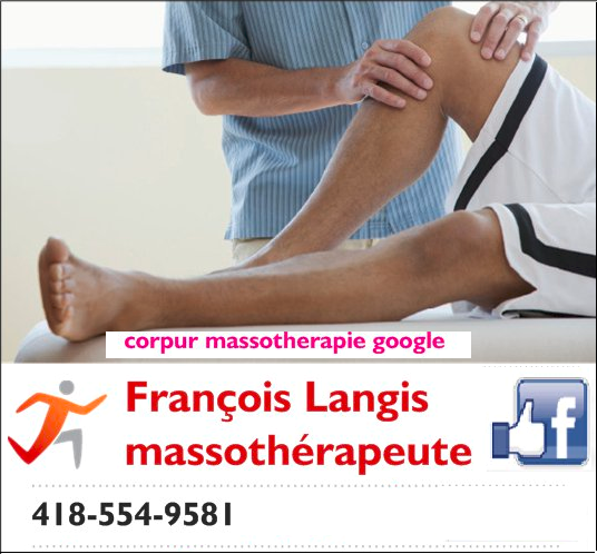 Corpur massothérapie | 431 Rue de Mercure, Sainte-Marie, QC G6E 1H7, Canada | Phone: (418) 554-9581