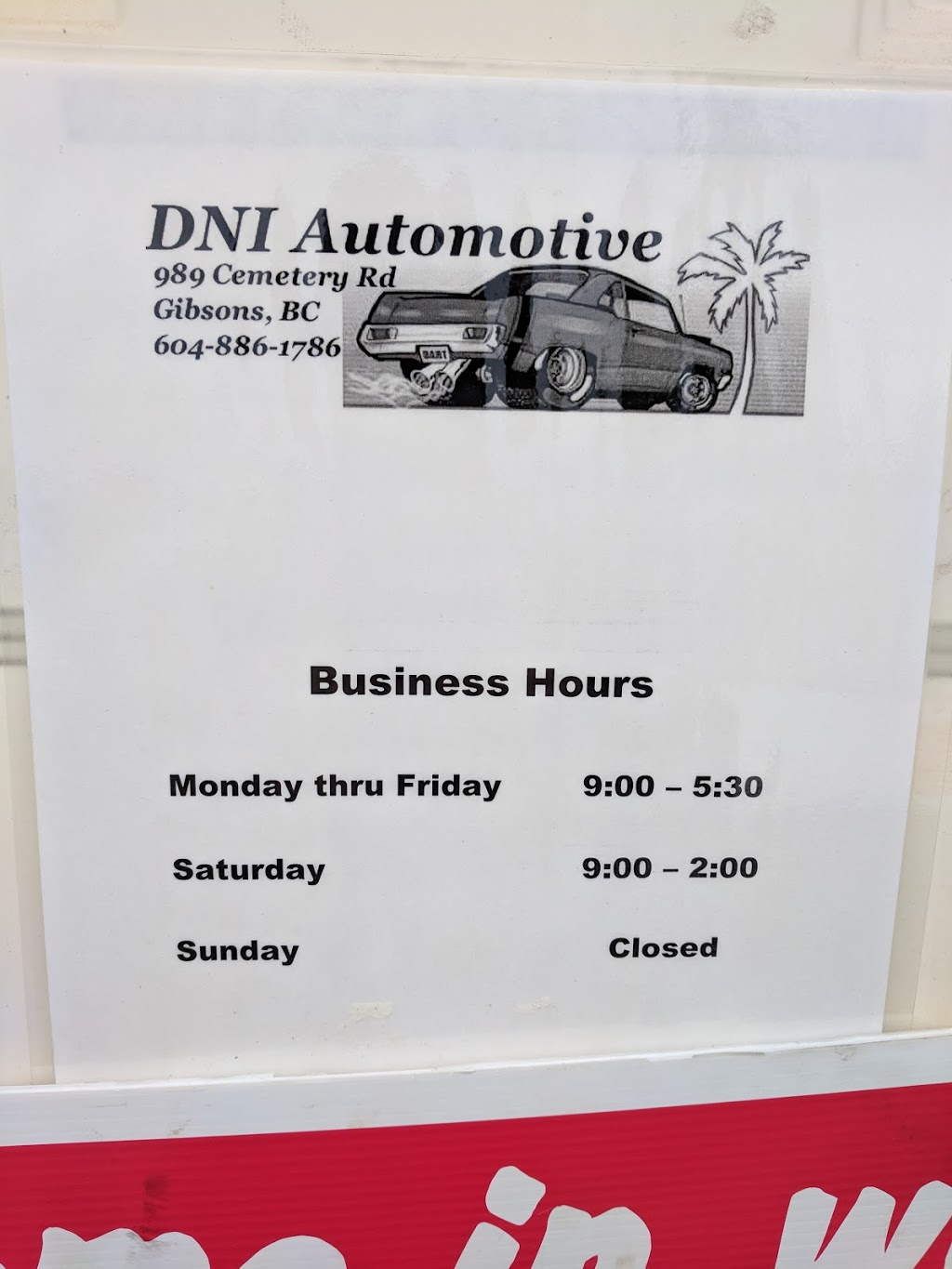 DNI Automotive | 989 Cemetery Rd, Gibsons, BC V0N 1V7, Canada | Phone: (604) 886-1786