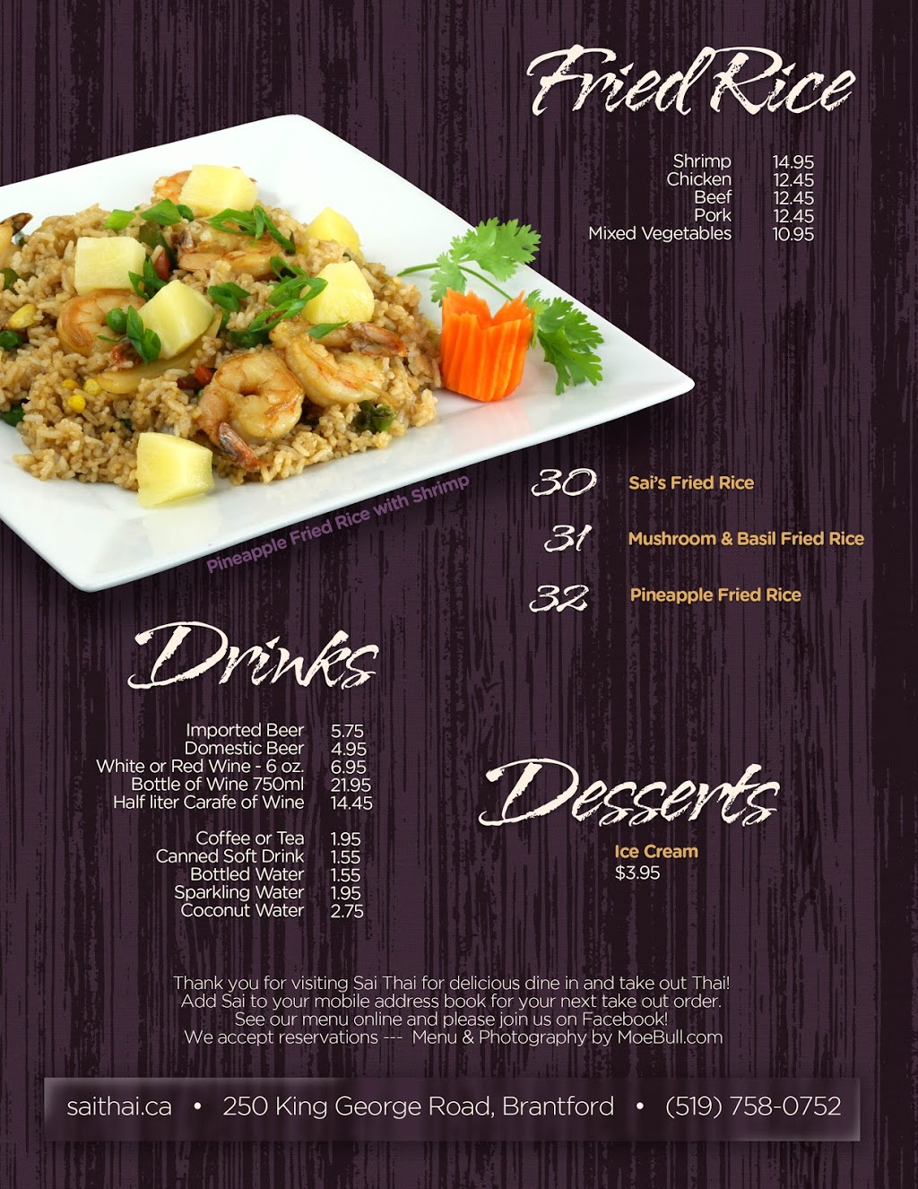 Sai Thai Kitchen | 250 King George Rd, Brantford, ON N3R 5L5, Canada | Phone: (519) 758-0752