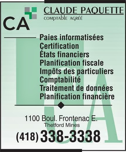 Claude Paquette | 1100 Bd Frontenac E, Thetford Mines, QC G6G 6H1, Canada | Phone: (418) 338-3338