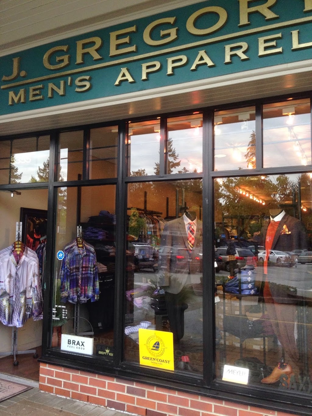 J Gregory Mens Apparel | 5355 Headland Dr, West Vancouver, BC V7W 3C7, Canada | Phone: (604) 921-2646